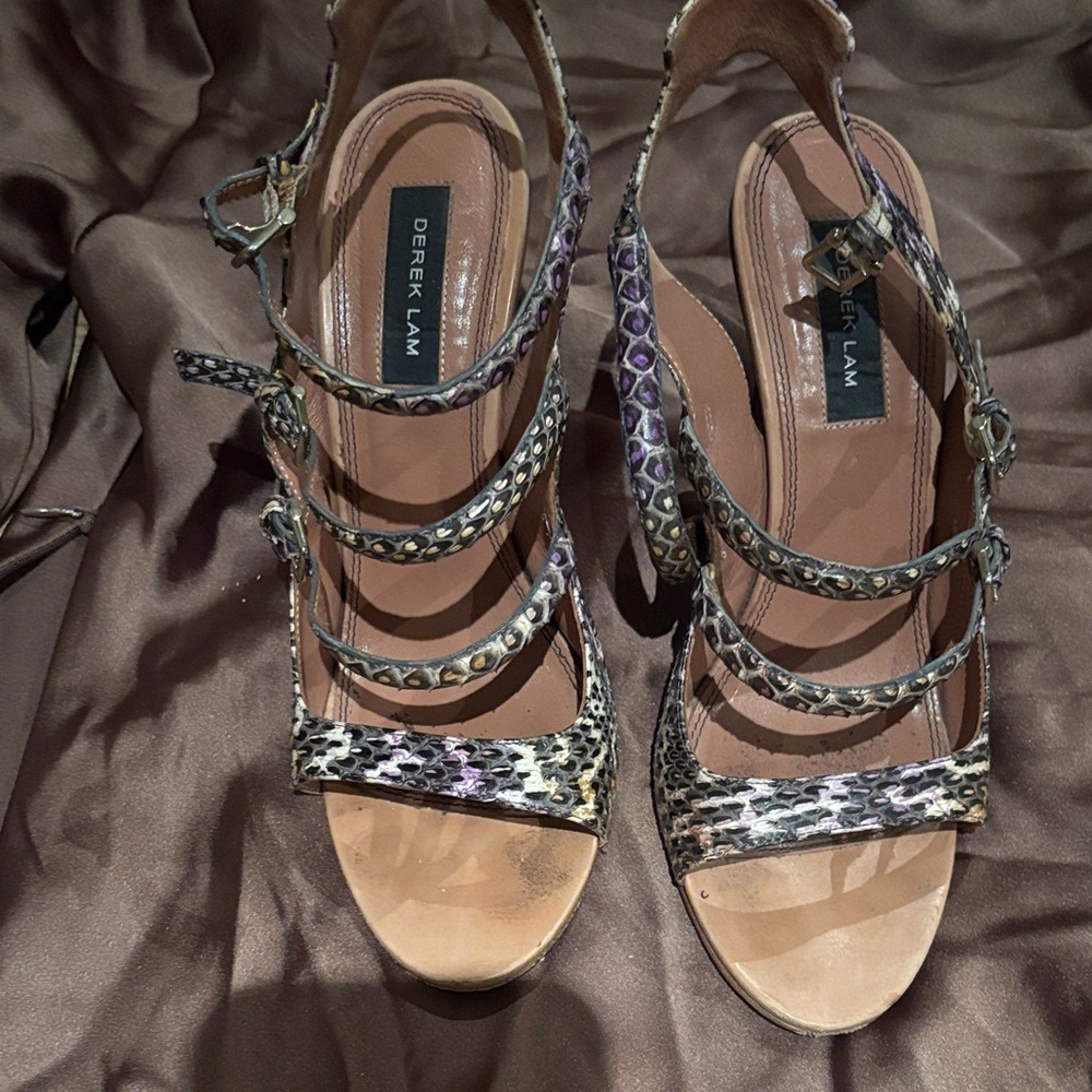 Derek Lam Women's Leopard Print Strappy Heels